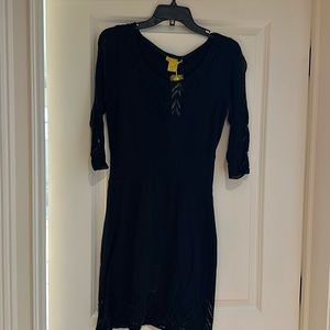 Catherine Malandrino knit dress with eyelet design, black